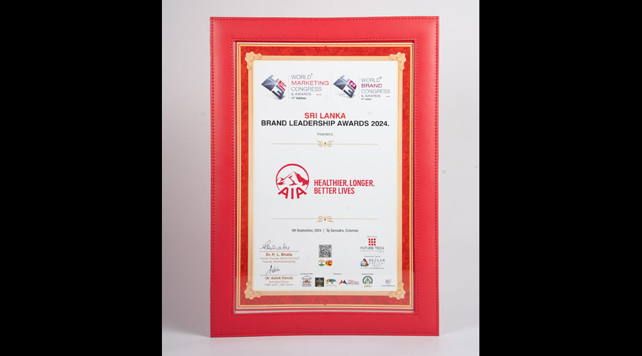 AIA Insurance brand continues to lead certified as Sri Lanka s Best Brand at the Brand Leadership Awards 2024