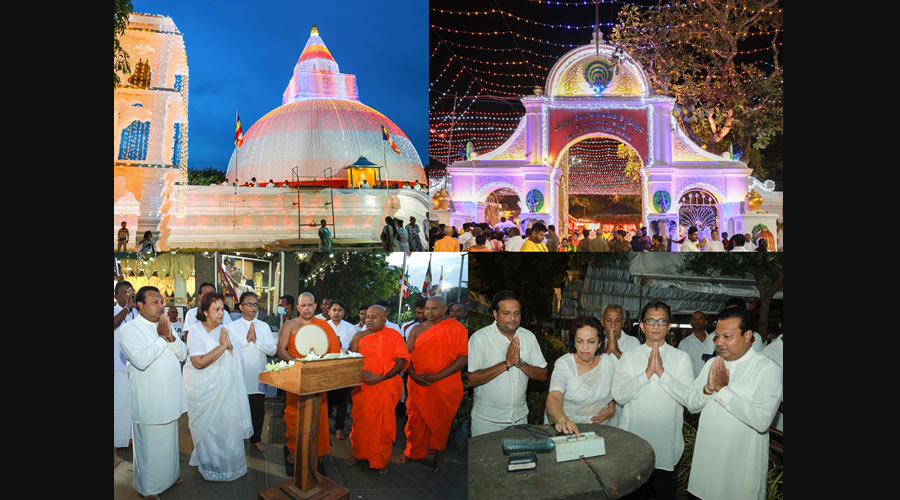 Swadeshi Khomba illuminates Kiri Vehera Ruhunu Maha Kataragama Devalaya at Kataragama for the 23rd consecutive year
