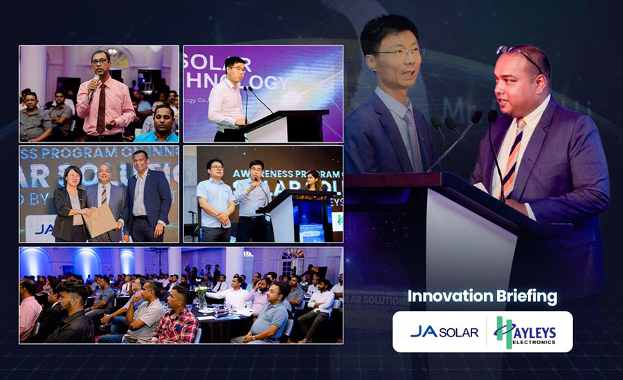 Hayleys Electronics and JA Solar launch innovation briefing to drive wider Solar Awareness in Sri Lanka