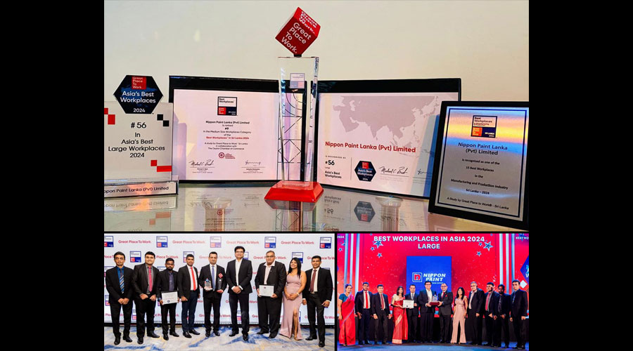 Nippon Paint Lanka awarded by Great Place to Work as one of the Best Places to Work in Asia