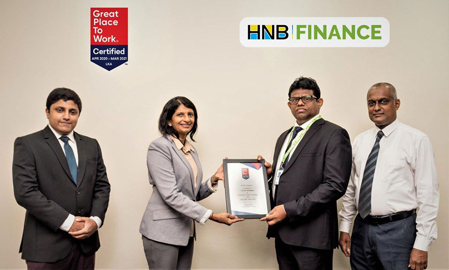 HNB FINANCE certified a Great Place to Work for fourth successive year