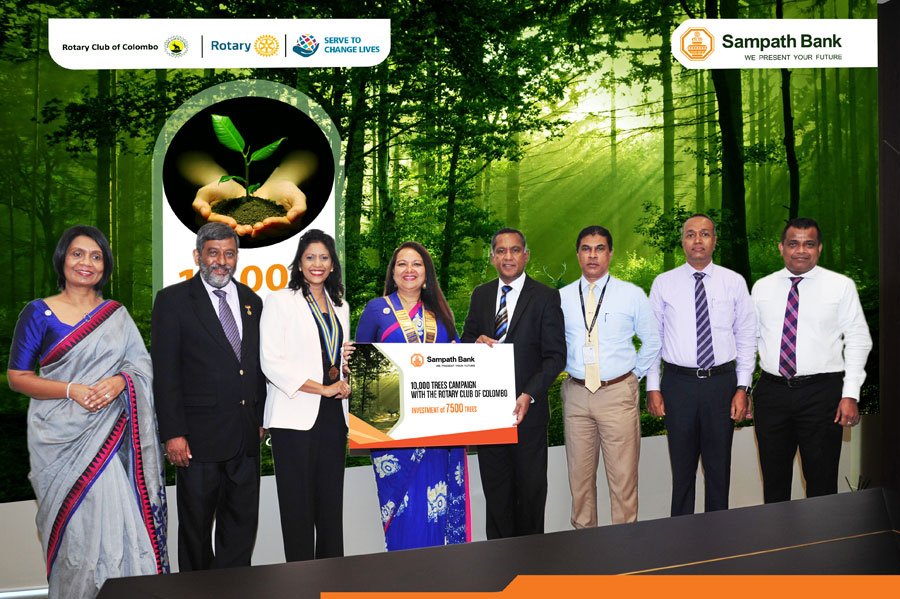 Sampath Bank to plant 7500 trees together with Rotary Club and Hayleys PLC