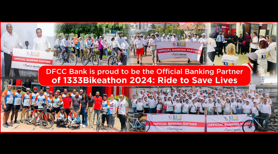 DFCC Bank Supports 1333 Bikeathon as Official Banking Partner Supporting Nationwide Suicide Prevention Efforts