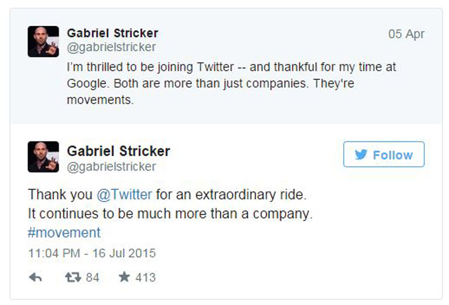 Twitter chief Gabriel Stricker