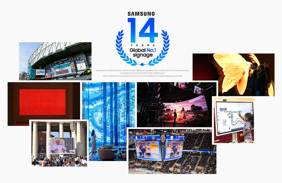 Samsung Continues to Lead the Digital Signage Market for 14 Consecutive Years with Innovative Immersive Solutions