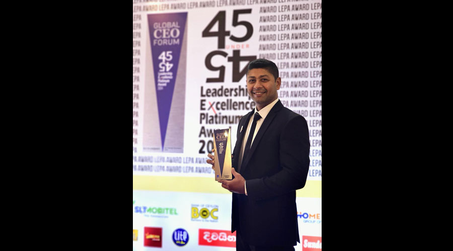Suneth Silva of WIS recognized at Global CEO 45 Under 45 Leadership Excellence Awards
