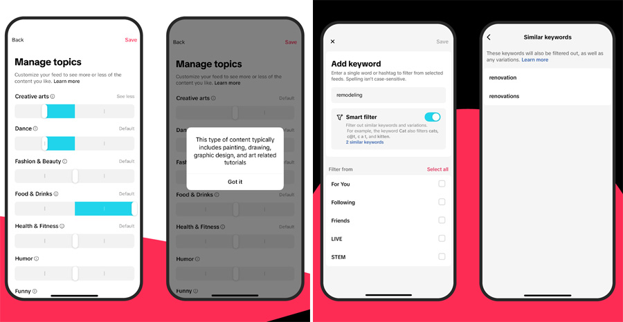 TikTok introduces new tools to personalize and protect the For You Feed