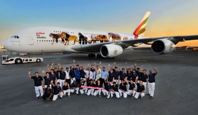 Emirates’ super jumbo message against the illegal wildlife trade