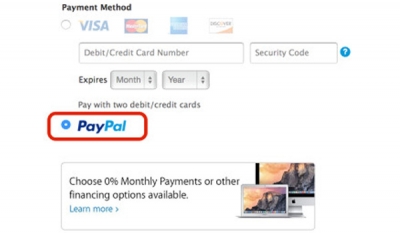 Apple Online Store now supports PayPal